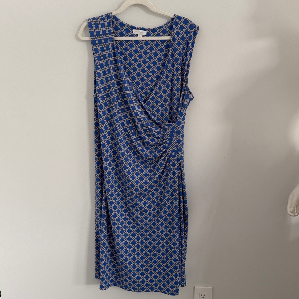Charter‎ Club Blue and Tan Patterned Dress - Picture 3 of 6
